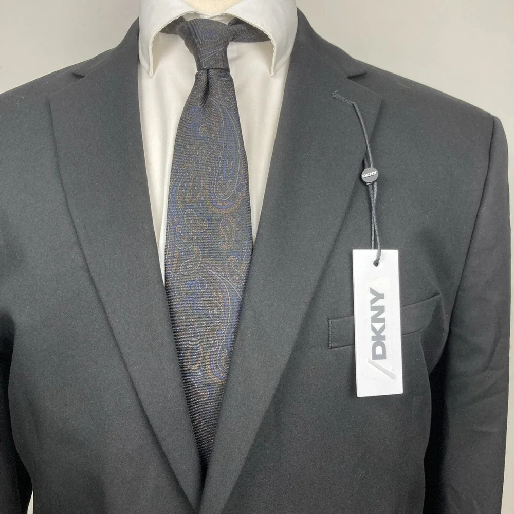 DKNY‎ Mens Modern fit Suit Jacket Blazer 46R Black